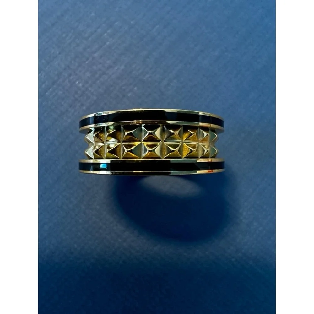 Black Roman Numeral Spinner Ring – Size 9 - Gold Geometric Band Stainless Steel